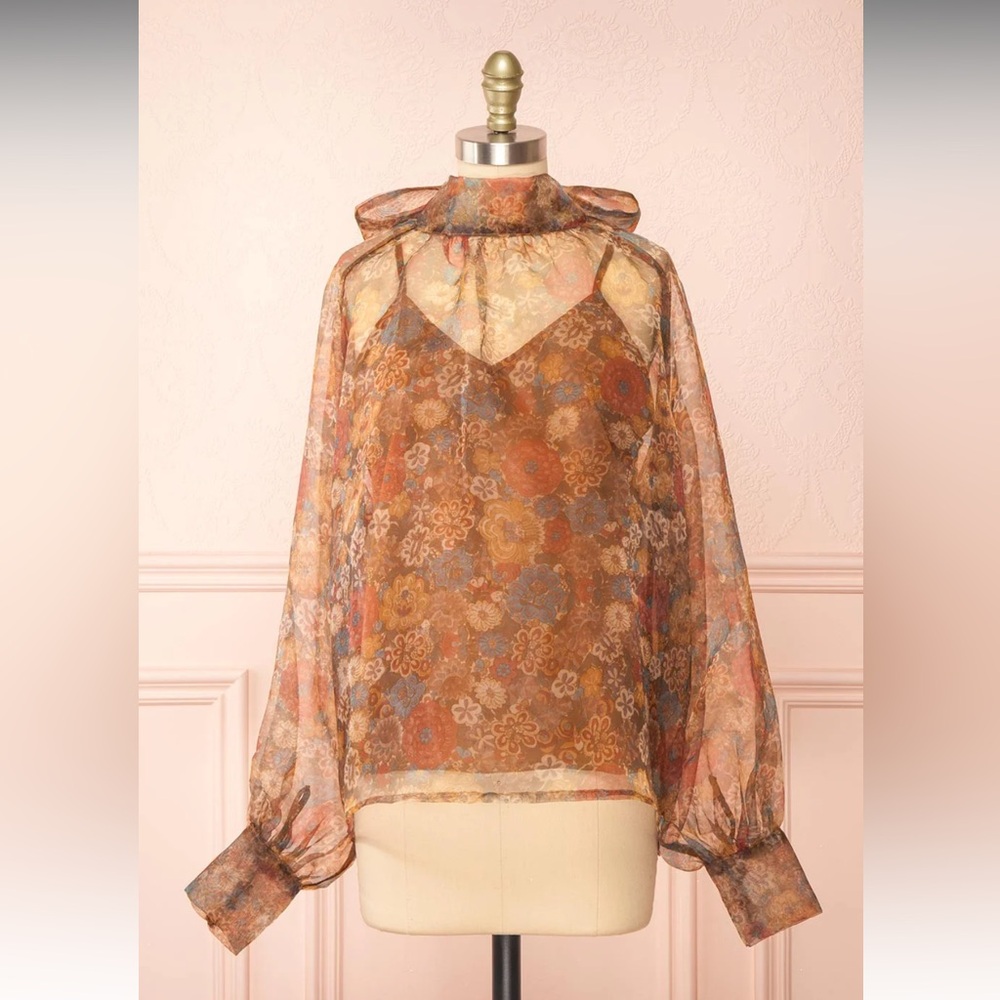 Madelyn Organza Floral Blouse with Cami